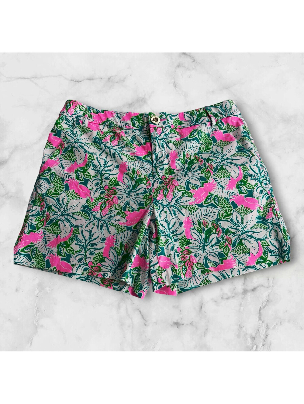 Lilly Pulitzer Gretchen Stretch Chino Shorts Womens 6 botanical